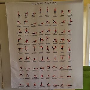 Yoga Poses Wall Poster, Fabric Polyester